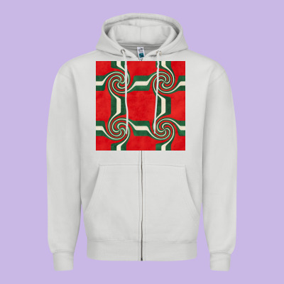 Retro Christmas Seamless Pattern Zipper Hoodie Designed By Bundleandbundleshop
