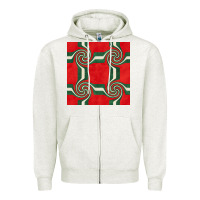 Oatmeal Heather retro christmas seamless pattern Zipper Hoodie - BundleAndBundleShop