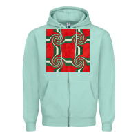 Seafoam retro christmas seamless pattern Zipper Hoodie - BundleAndBundleShop