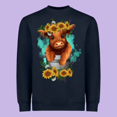 Heavyweight Sweatshirt baby cow in a bucket