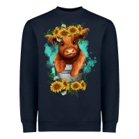 Navy baby cow in a bucket Heavyweight Sweatshirt - RanaPortraitStore