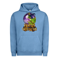 Pigment Pebble Blue Hocus Croakus Frog Urban Hoodie - LillyAllenDesigns