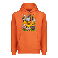 Carrot farm animals with school bus Premium Hoodie - NancyCooperArtShop