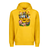 Lemon farm animals with school bus Premium Hoodie - NancyCooperArtShop