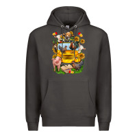 Smoke farm animals with school bus Premium Hoodie - NancyCooperArtShop