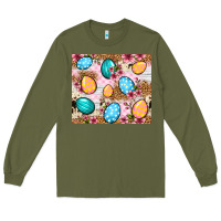 Army Green Easter eggs cowhide leopard tumbler Easter Day Long Sleeve Tee - Neo Western
