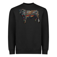 Black black angus bull with western patterns Heavyweight Sweatshirt - RanaPortraitStore