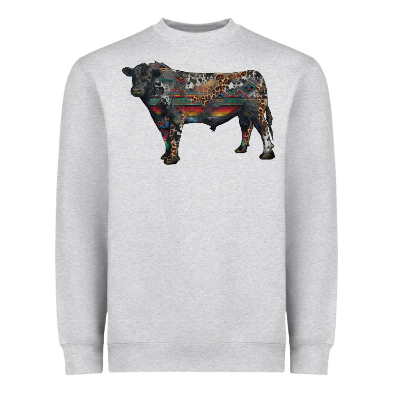 Black Angus Bull With Western Patterns Heavyweight Sweatshirt by RanaPortraitStore | Teevron