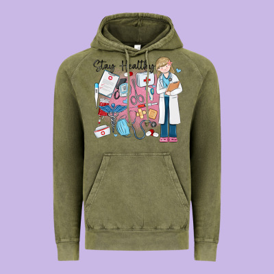 Vintage Hoodie stay healthy nurse