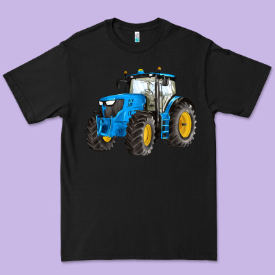 Western Farm Tractor Blue Premium Tee Designed By Artiststas