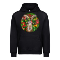 Black Spanish Goat Christmas Ornament Urban Hoodie - LillyAllenDesigns