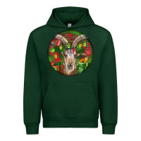 Forest Green Spanish Goat Christmas Ornament Urban Hoodie - LillyAllenDesigns