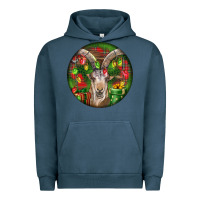 Pigment Midnight Navy Spanish Goat Christmas Ornament Urban Hoodie - LillyAllenDesigns