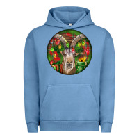 Pigment Pebble Blue Spanish Goat Christmas Ornament Urban Hoodie - LillyAllenDesigns