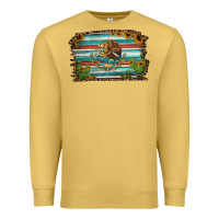 Antique Gold cactus turquoise serape leopard mexican flag Premium Sweatshirt - Jasminsmagicworld