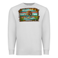 Dove Grey cactus turquoise serape leopard mexican flag Premium Sweatshirt - Jasminsmagicworld