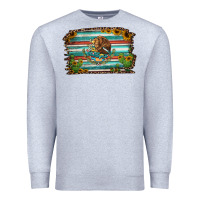 Heather Grey cactus turquoise serape leopard mexican flag Premium Sweatshirt - Jasminsmagicworld