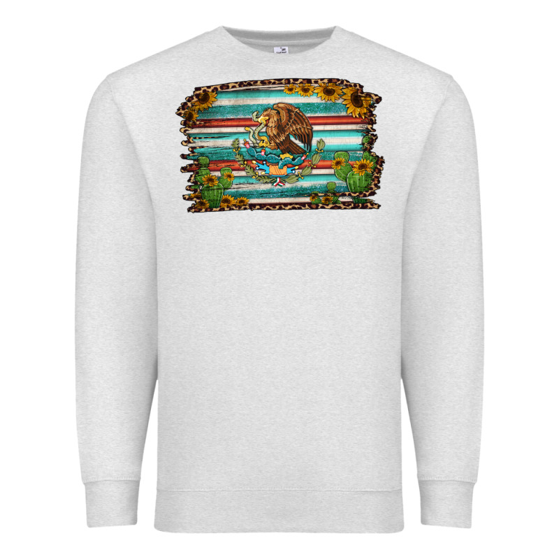 Cactus Turquoise Serape Leopard Mexican Flag Premium Sweatshirt by Jasminsmagicworld | Teevron