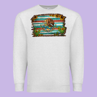 Cactus Turquoise Serape Leopard Mexican Flag Premium Sweatshirt Designed By Jasminsmagicworld