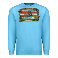 Ocean Blue cactus turquoise serape leopard mexican flag Premium Sweatshirt - Jasminsmagicworld