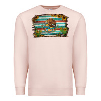 Pale Pink cactus turquoise serape leopard mexican flag Premium Sweatshirt - Jasminsmagicworld