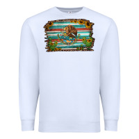 White cactus turquoise serape leopard mexican flag Premium Sweatshirt - Jasminsmagicworld