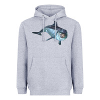 Heather Grey bottlenose dolphin Heavyweight Hoodie - LillyAllenDesigns