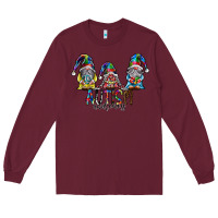 Burgundy autism awareness Long Sleeve Tee - SublimationCraftShop