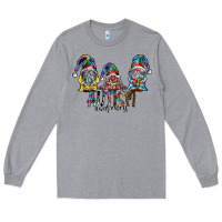 Heather Grey autism awareness Long Sleeve Tee - SublimationCraftShop