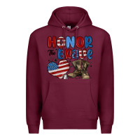 Burgundy honor the brave Premium Hoodie - MaliasSmallBusiness