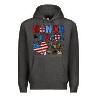 Charcoal Heather honor the brave Premium Hoodie - MaliasSmallBusiness