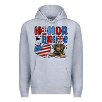 Heather Grey honor the brave Premium Hoodie - MaliasSmallBusiness