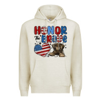 Oatmeal Heather honor the brave Premium Hoodie - MaliasSmallBusiness