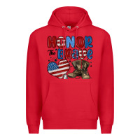 Red honor the brave Premium Hoodie - MaliasSmallBusiness
