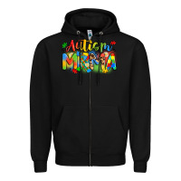 Black autism mama Zipper Hoodie - Artiststas