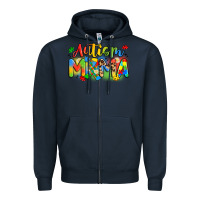 Navy autism mama Zipper Hoodie - Artiststas