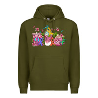 Army Green western cancer  coffee cups with ribbons Premium Hoodie - AdoDesignShop