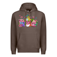 Coffee western cancer  coffee cups with ribbons Premium Hoodie - AdoDesignShop