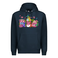 Navy western cancer  coffee cups with ribbons Premium Hoodie - AdoDesignShop