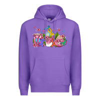 Purple western cancer  coffee cups with ribbons Premium Hoodie - AdoDesignShop