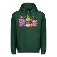 Sports Green western cancer  coffee cups with ribbons Premium Hoodie - AdoDesignShop