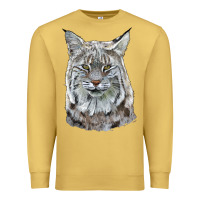 Antique Gold Bobcat Head Premium Sweatshirt - LillyAllenDesigns