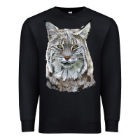Black Bobcat Head Premium Sweatshirt - LillyAllenDesigns