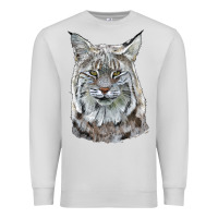 Dove Grey Bobcat Head Premium Sweatshirt - LillyAllenDesigns