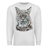 Oatmeal Heather Bobcat Head Premium Sweatshirt - LillyAllenDesigns
