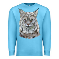 Ocean Blue Bobcat Head Premium Sweatshirt - LillyAllenDesigns