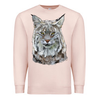Pale Pink Bobcat Head Premium Sweatshirt - LillyAllenDesigns