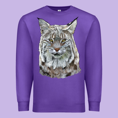 Bobcat Head Premium Sweatshirt Designed By Lillyallendesigns