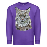 Purple Bobcat Head Premium Sweatshirt - LillyAllenDesigns
