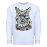 White Bobcat Head Premium Sweatshirt - LillyAllenDesigns